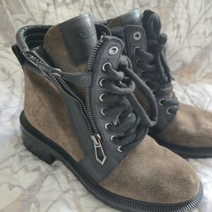 Botkier Black and Brown Combat Boots